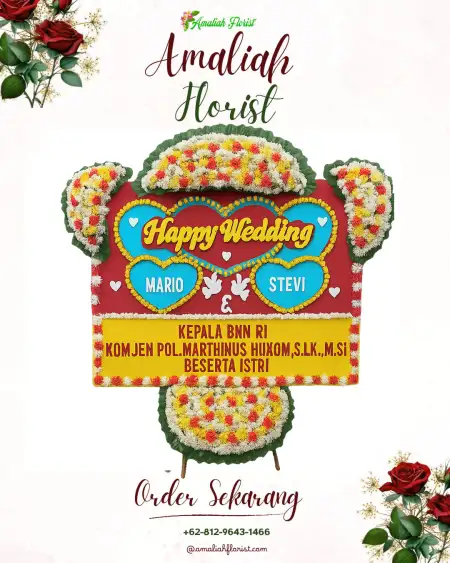 Papan Bunga Pernikahan Amplas